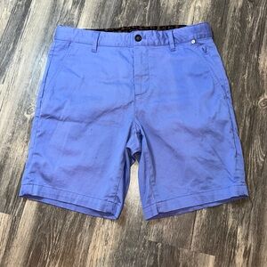 Psycho Bunny Men’s Blue Flat Front Shorts Size 30 Embroidered Bunny Logo